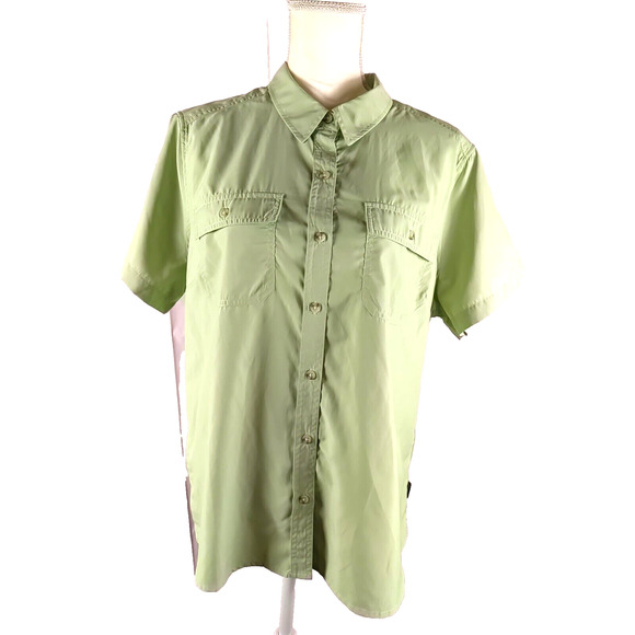 Eddie Bauer Women's Adventure Short Sleeve Shirt Size X Large Green - Picture 1 of 7